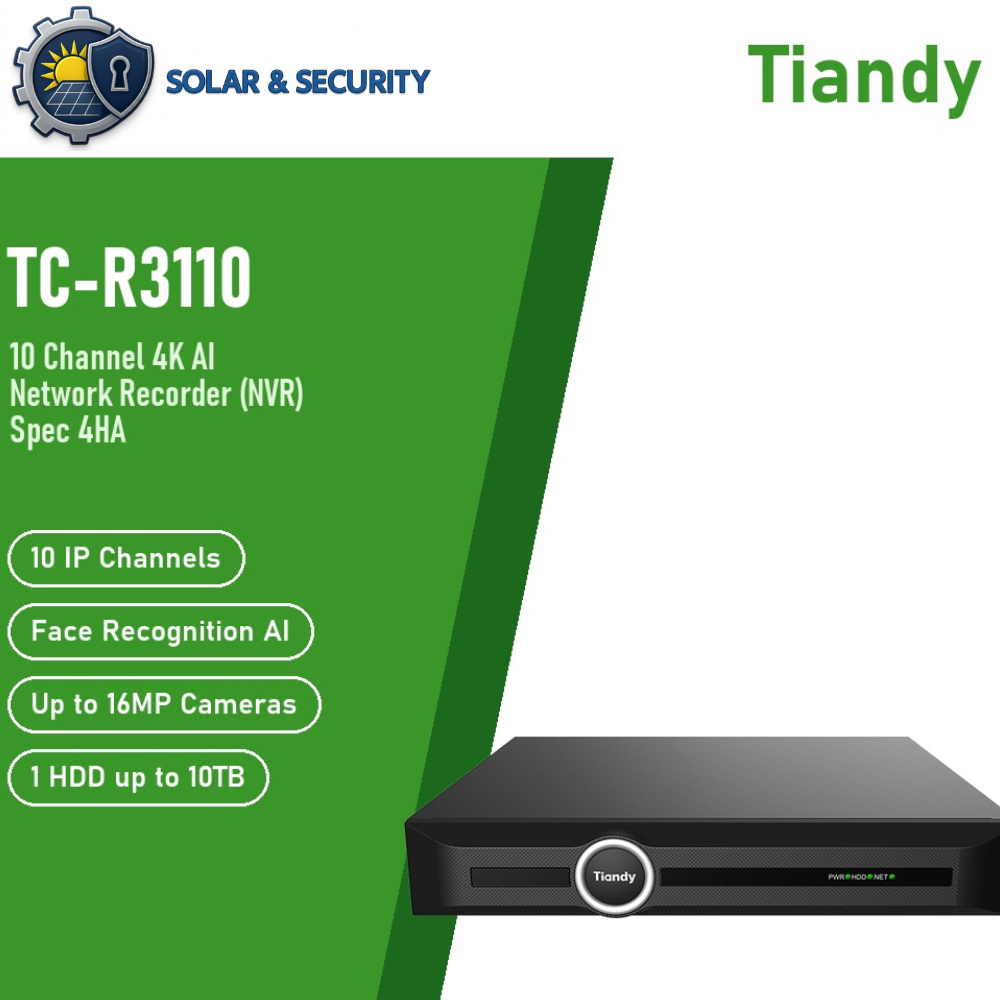 Tiandy TC-R3110 4HA 10 Channel 4K AI NVR
